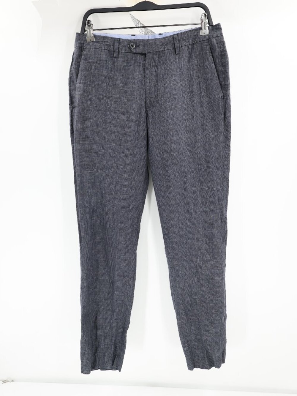 Bonobos Pants Men’s 32 L30.5 Glen Plaid Linen Straight Leg Flat Front Mid Rise